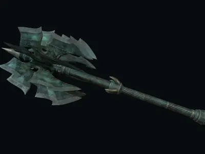 Axe Fantasy Game model Low-poly 3D model Low-poly 3D model