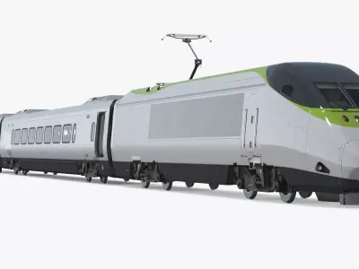Express Train Standard Rigged 3D model
