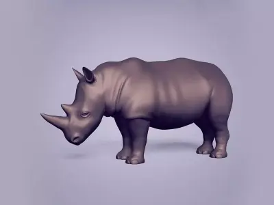 Rhinoceros Statue Free low-poly 3D model