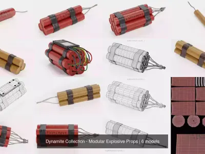 Dynamite Collection - Modular Explosive Props 3D Model Pack