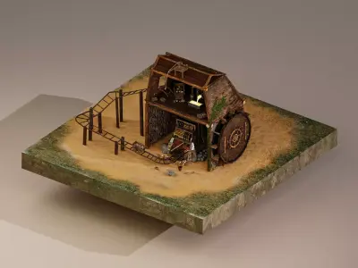 Gold Mine Level 15 3D model