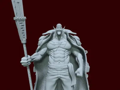 Edward Newgate - Whitebeard - One piece - 3D print - split part 3D print model