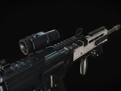 Assault Rifle HK36 Low-poly 3D model