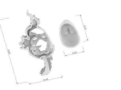 Lady Peacock Venetian Carnival Mask pendant 3D print model