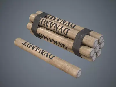 Dynamite sticks Low-poly 3D model