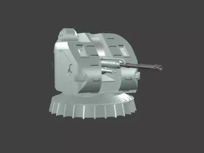 Russian naval gun AK-176 3D model