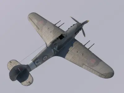 Hawker Hurricane MkIIC 3D model