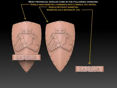 Historic Provinces of Finland Coat of Arms 3D print model