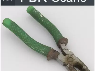 Pliers High Poly knife with handle 3D model
