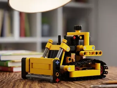 Tracked Bulldozer Toy Low Poly 3D Model Low-poly 3D model