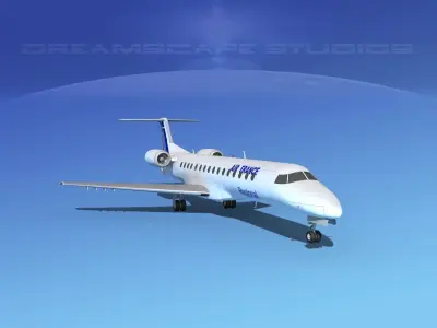 Embraer ERJ-140 Air France Reg 3D model