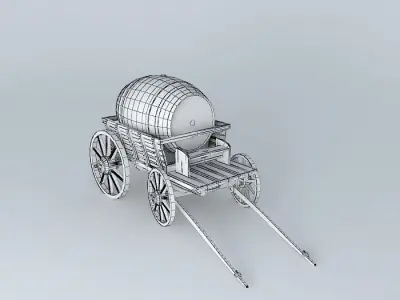 Victorian Barrel Wagon Free 3D model