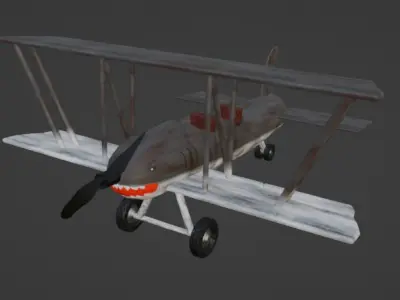 Shark Plane Low-poly 3D model