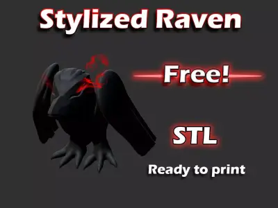 Free Stylized Raven 3D print ready Free 3D print model