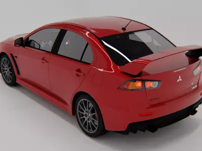 Mitsubishi Lancer Evolution X Elite Tuners Edition 2015 Low-poly 3D model