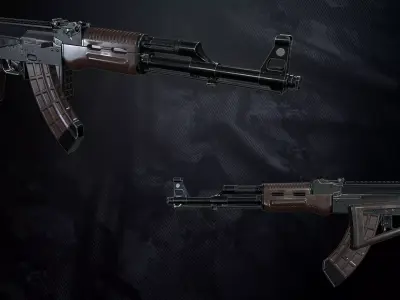 AK-74 Assault Rifle Low-poly 3D model purchase