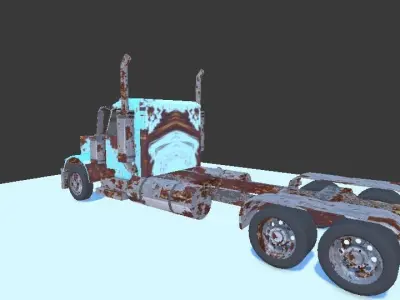 Low poly Classic american Old truck pack Low-poly 3D model
