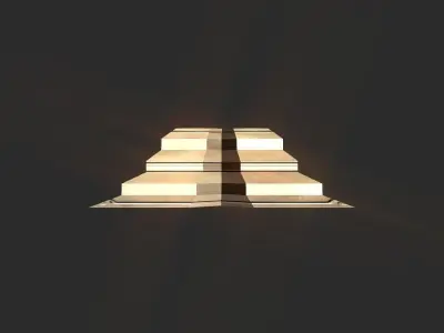 X block hollowed pyramid  Low-poly 3D model