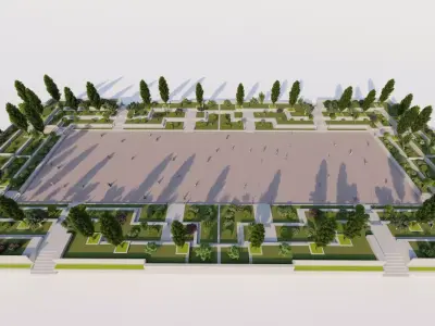 public park-Private Park Landscape 3D model 21