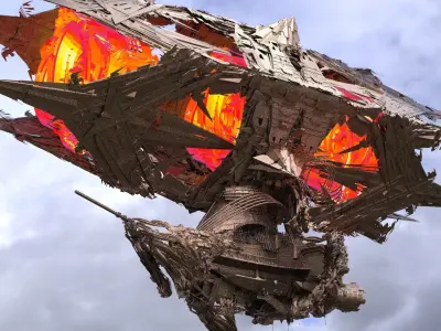 Grand Japanese Dragon zeppelin 5 3D model