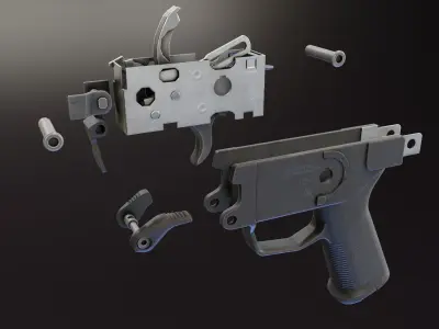 MP5 SL Grip Module Low-poly 3D model
