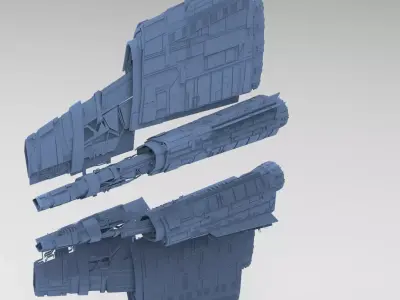Alien Ship pyramid design 9 3D model