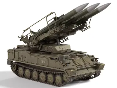 2K12 Kub Missile system Low-poly 3D model