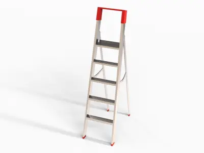 Metalic Step Ladder Low-poly 3D model
