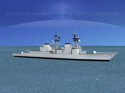 Spruance Class DD997 USS Hayler 3D model