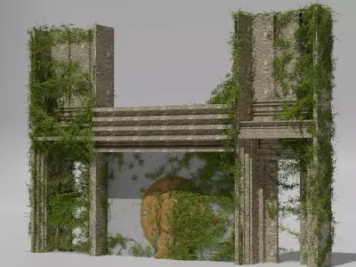 Ancient Gate Free low-poly 3D model
