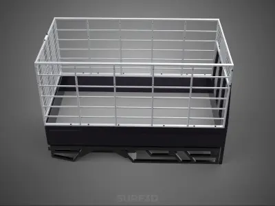 CAGE ENCLOSURE PICKUP FLAT DECK TRUCK CARGO BED FRAME REAR BODY 3D model