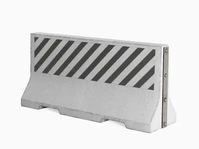 Large Concrete Barrier 03 Low-poly 3D model