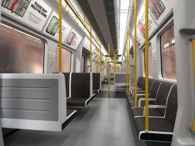 London Subway Train S8 Rigged 3D model