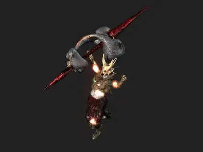 Terror berserk rider   Low-poly 3D model