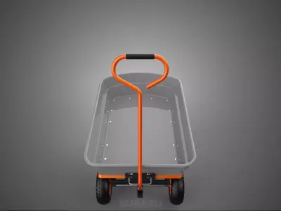PLASTIC BED UTILITY CART WAGON TRAILER TROLLEY DOLLY DUMP GARDEN 3D model
