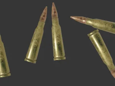 Rifle ammo bullet Low-poly 3D model