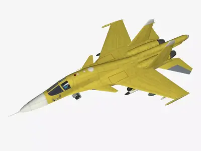 Su-34 fighter jet Free low-poly 3D model