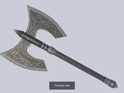 Fantasy axe collection 3D Model Pack