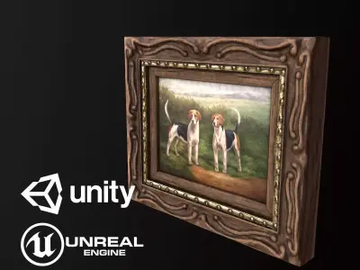 Antique Painting - PBR Game Ready Low-poly 3D model