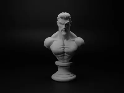 Iron Fist Fighter Bust Chess 3D print model purchase
