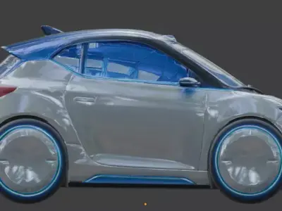 Futuristic Sci-Fi Compact Car 3D  Low-poly 3D model