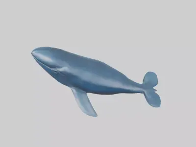 Blue Whale statue model Low-poly 3D model