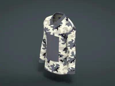 Military Outfit - T-shirt Low-poly 3D model 59