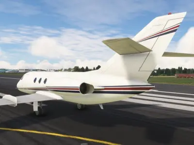 Dassault Falcon 20 Business Jet Low-poly 3D model