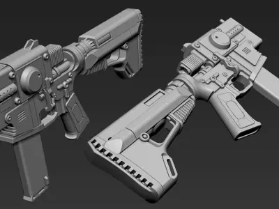 3D Printable Sci-Fi Weapon Part 4 3D model