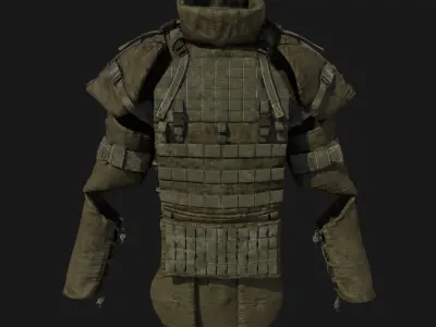 3D Male Military Vest 3D model