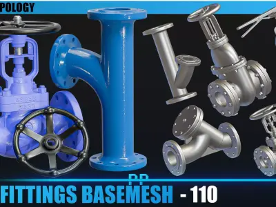 110 Pipe Fitting Basemesh Low-poly 3D model