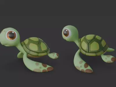 cartoon Turtle 3D model buy