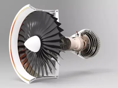 trubofan engine 3D model