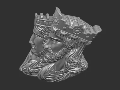 Childebert et Ultrogothe Fondateurs 1845 3D print model